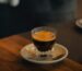 Espresso in a white cup with golden crema